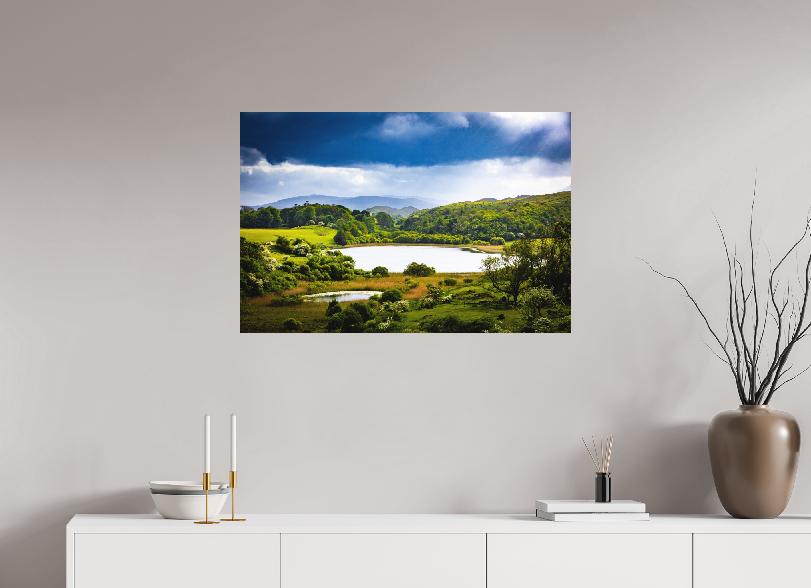 90 x 60 cm, Dibond Alu Colour Mat Light on a Loch