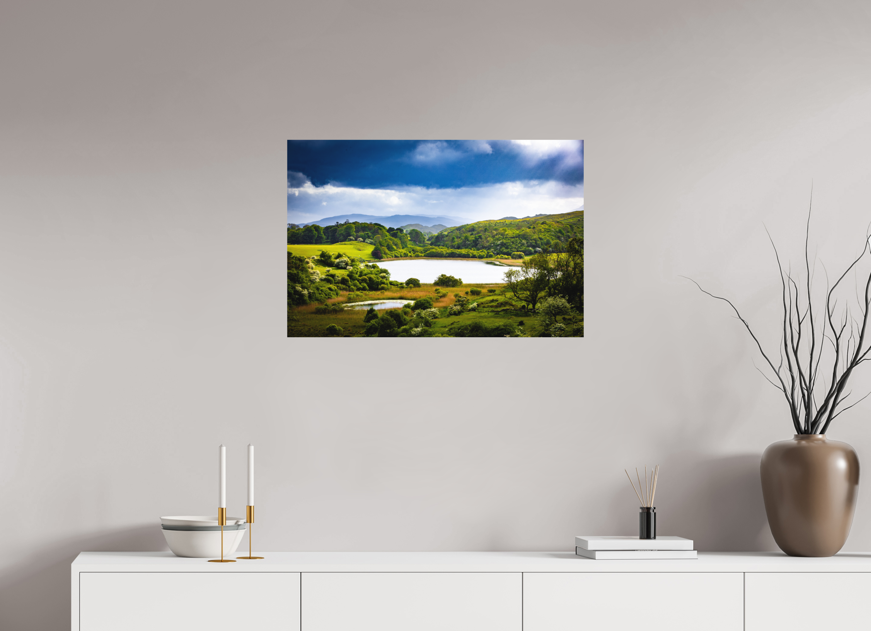 75 x 50 cm, Dibond Alu Colour Mat Light on a Loch