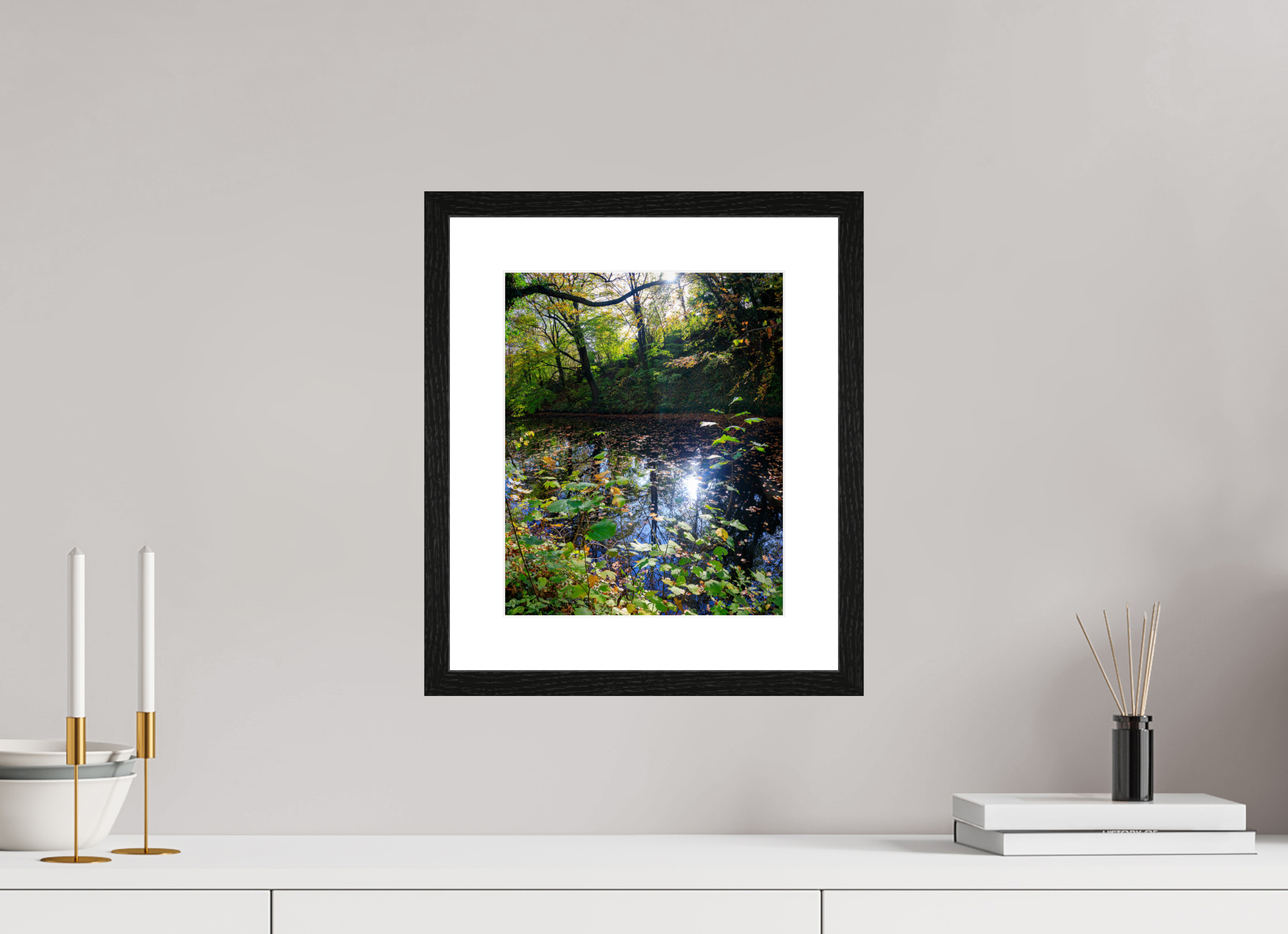 25 x 30,6 cm, Black Frame Colour Fuji Gloss Fall on water