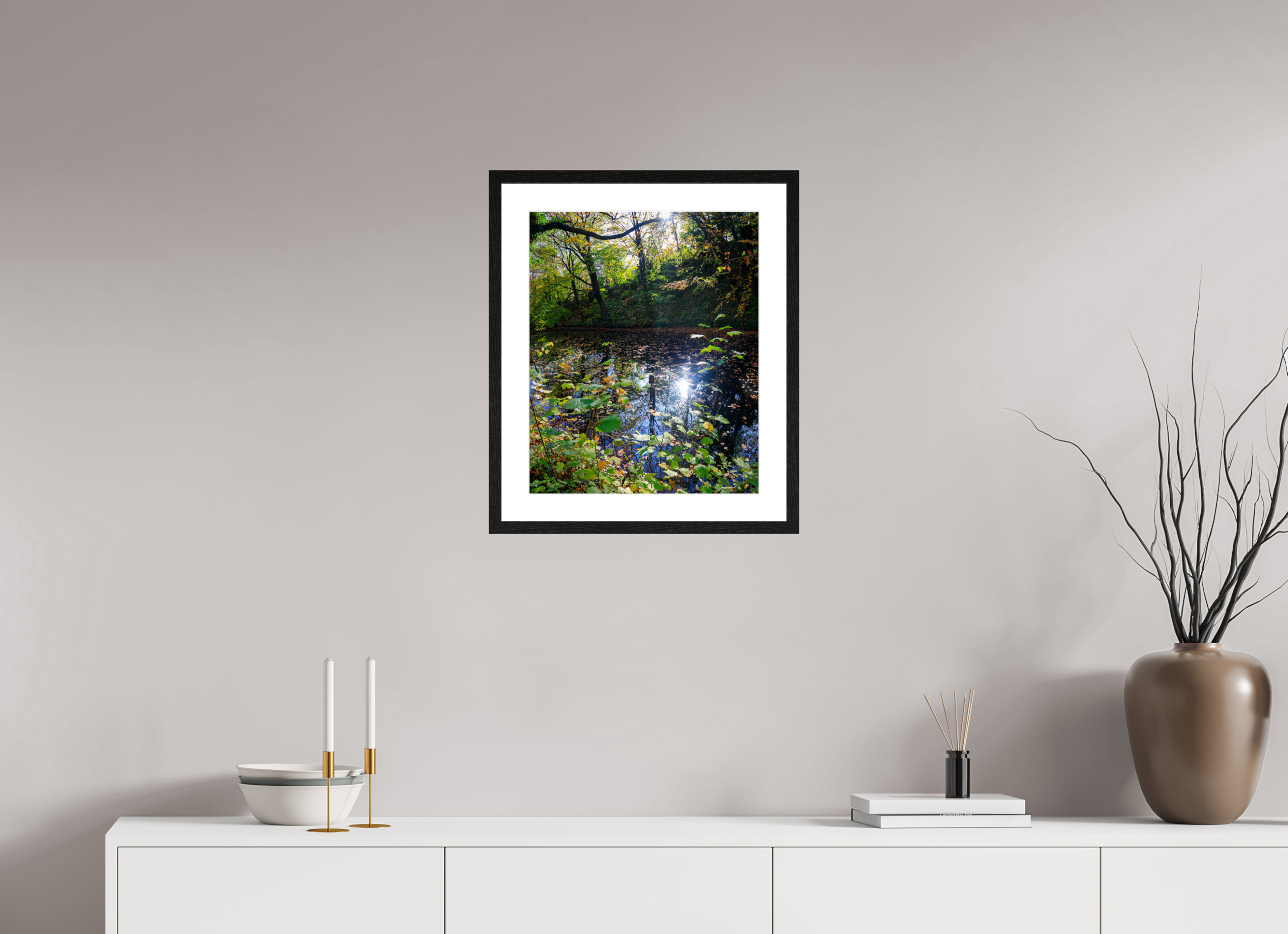 40 x 49 cm, Black Frame Colour Fuji Gloss Fall on water