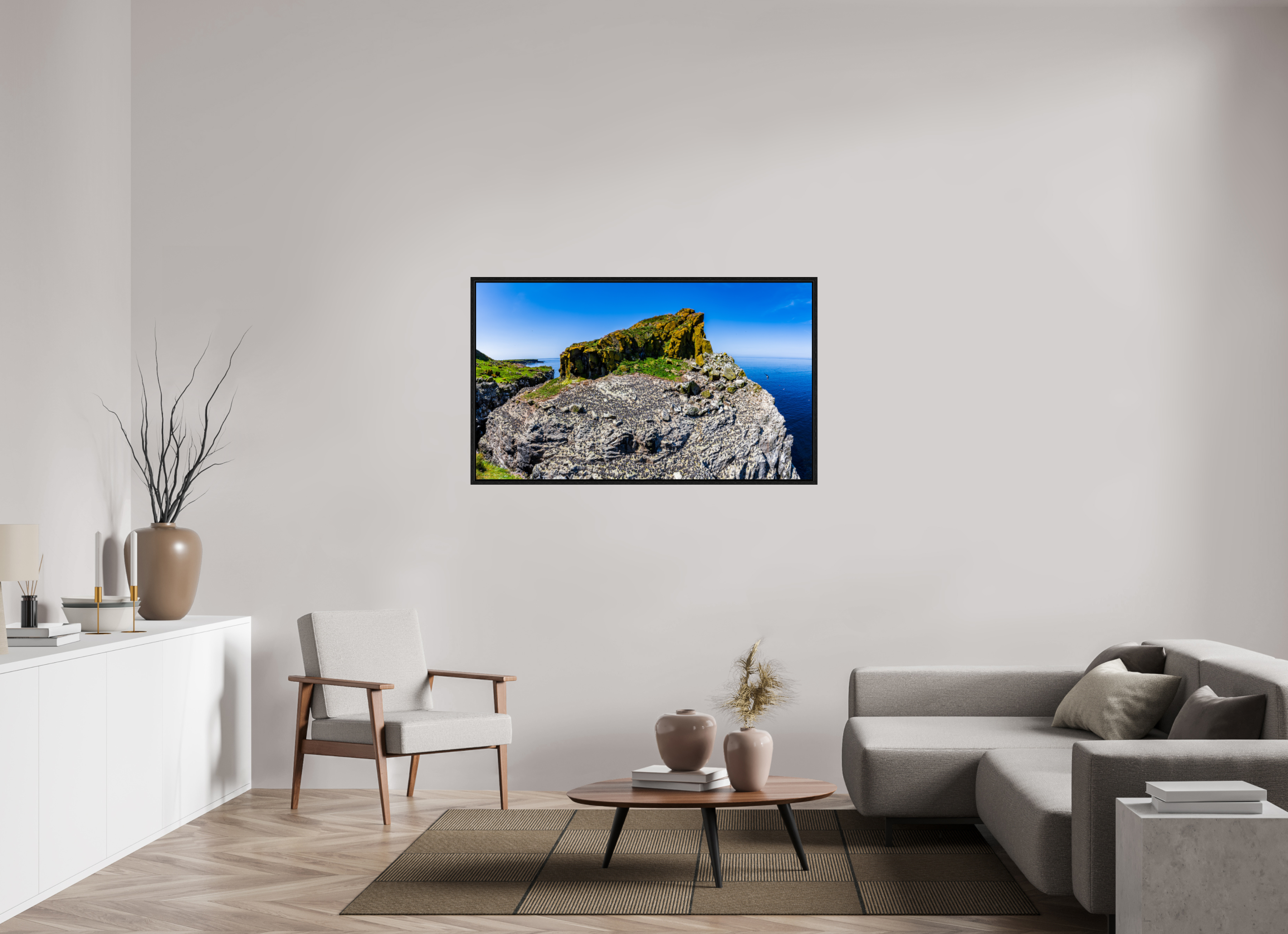 136,6 x 80 cm, Floater Frame Heart Rock