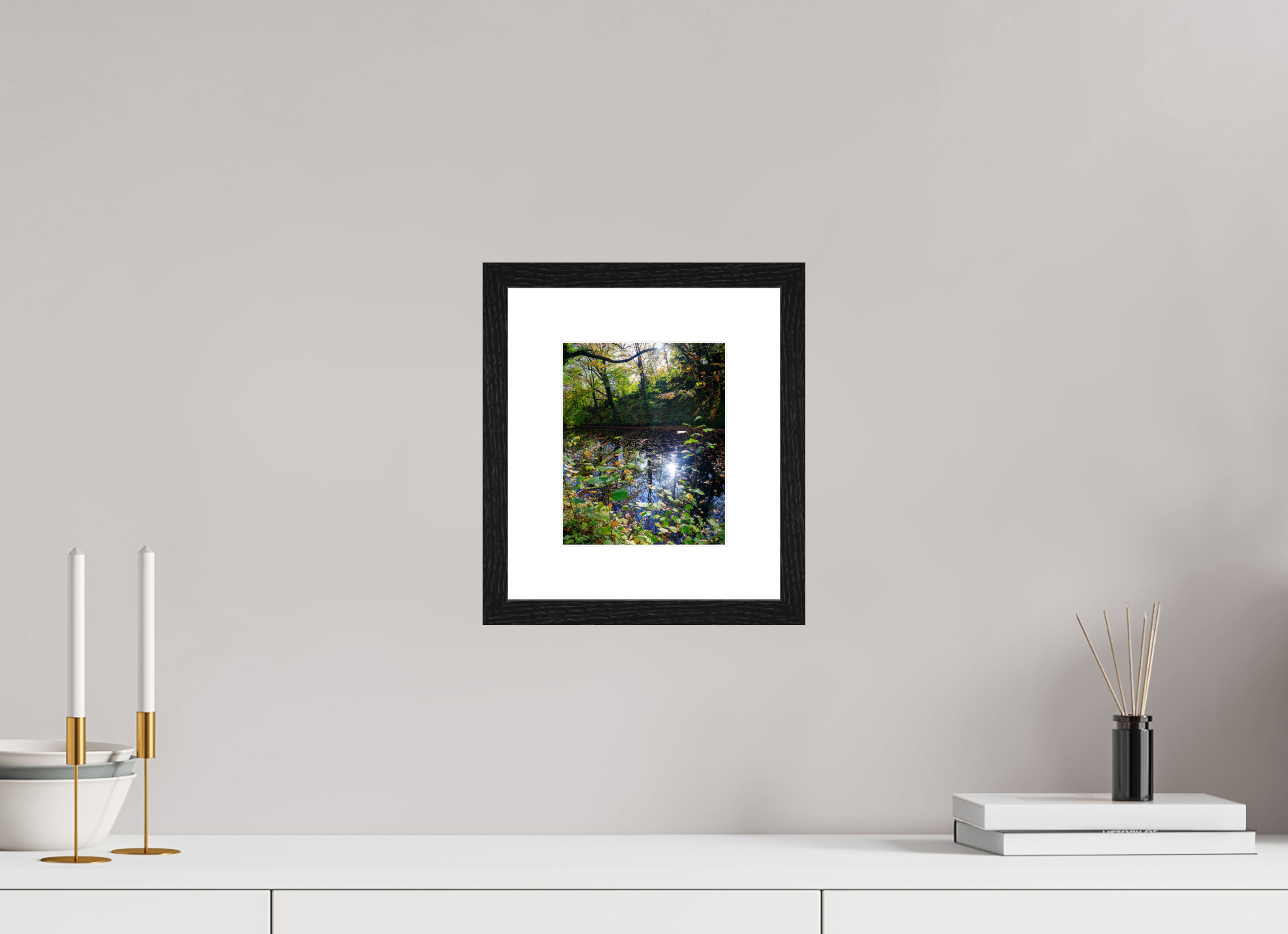 15 x 18,4 cm, Black Frame Colour Fuji Gloss Fall on water