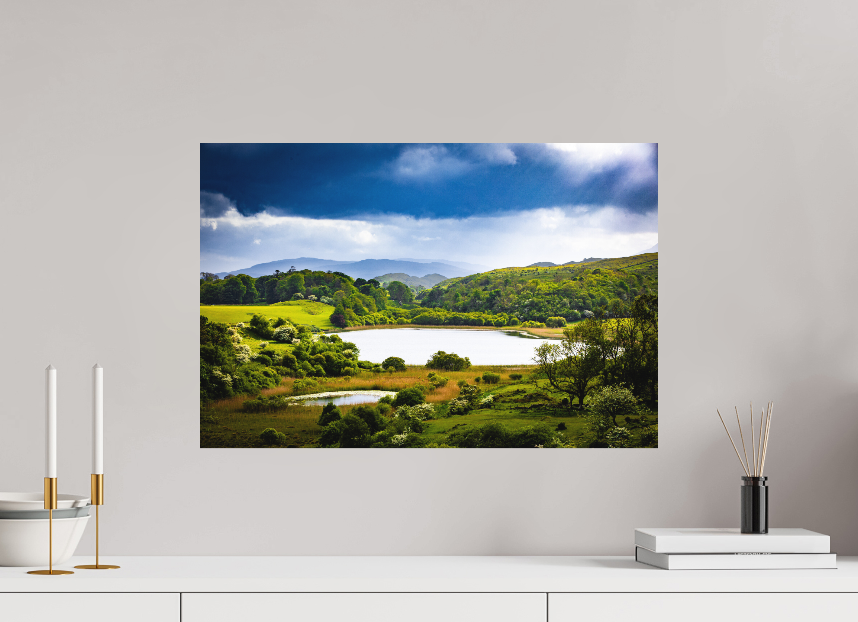 60 x 40 cm, Dibond Alu Colour Mat Light on a Loch