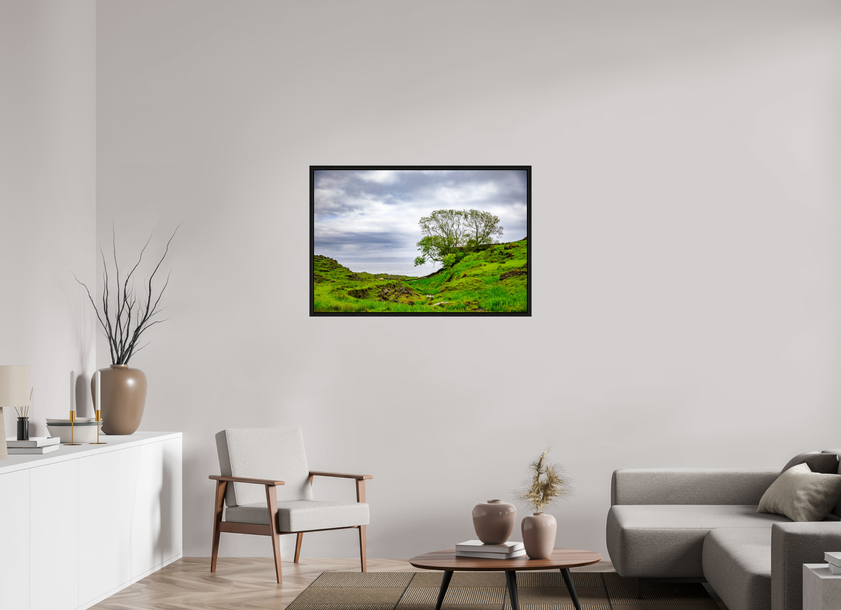105 x 70 cm, Floater Frame Surviving Tree on the Edge