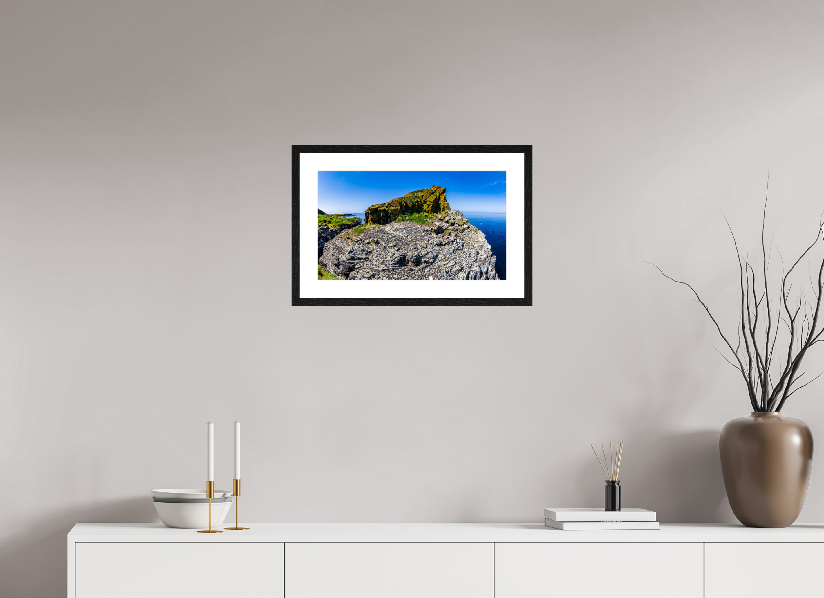 51,2 x 30 cm, Black Frame Colour Fuji Gloss Heart Rock