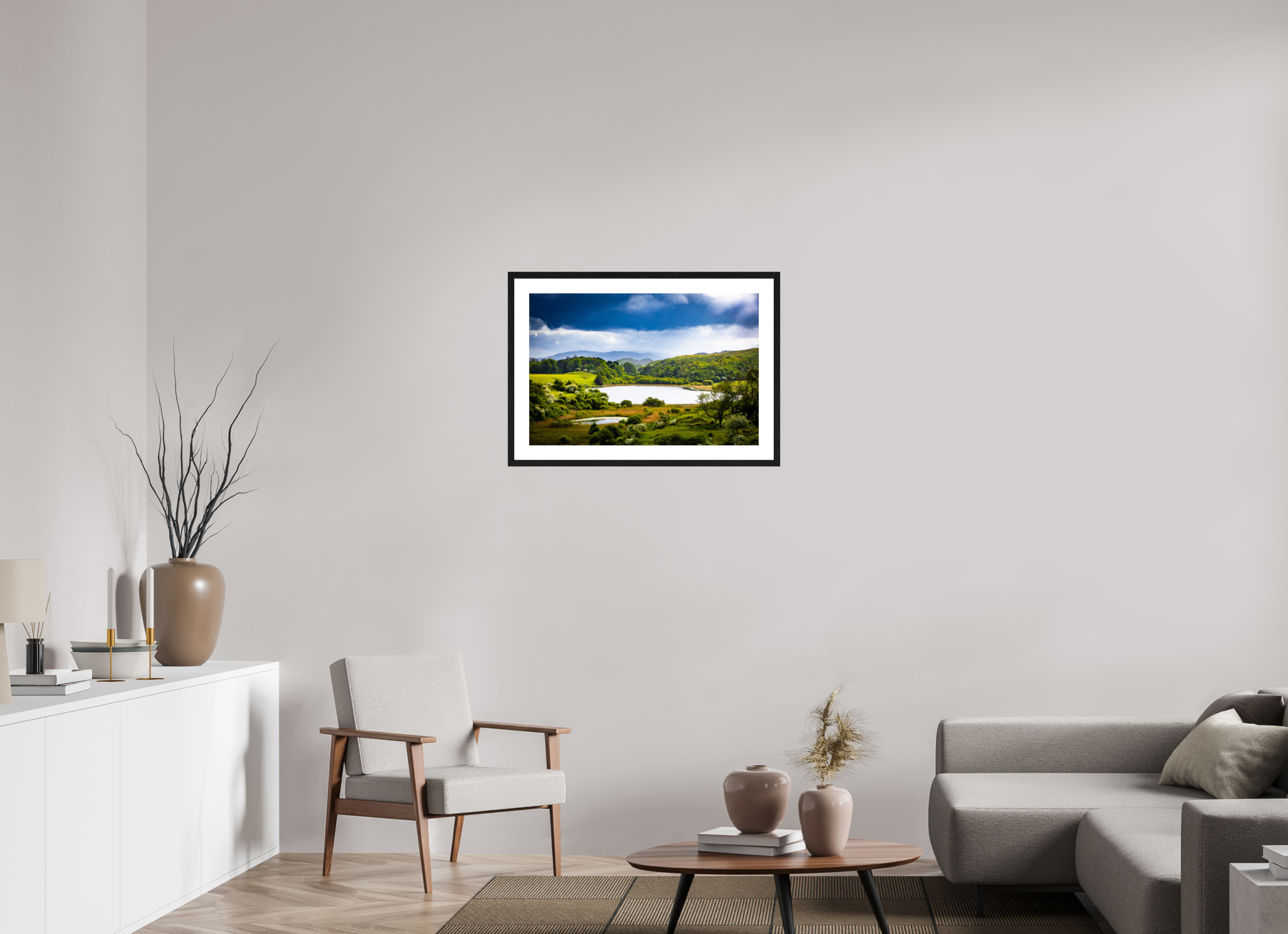 75 x 50 cm, Black Frame Colour Fuji Gloss Light on a Loch