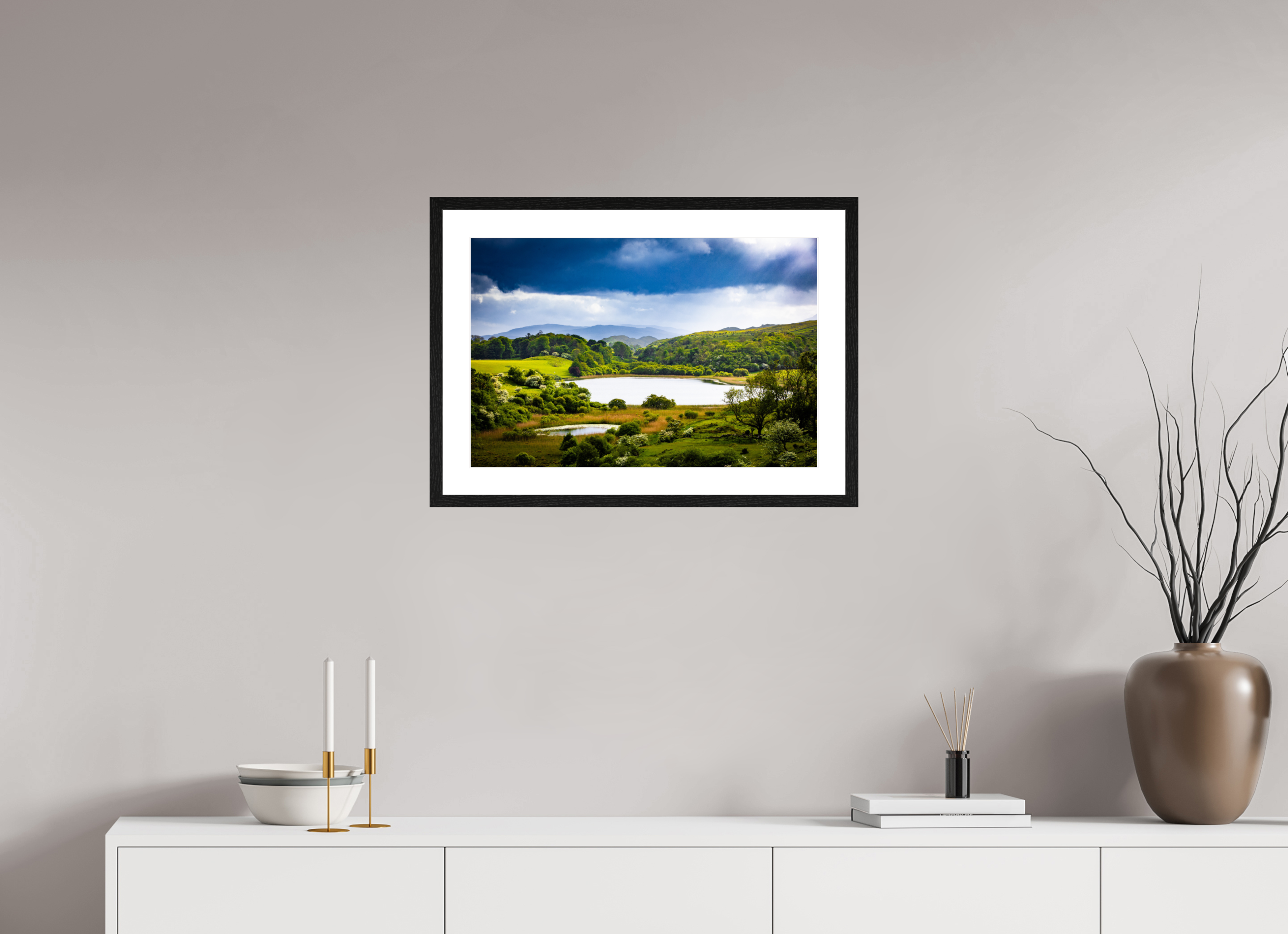 60 x 40 cm, Black Frame Colour Fuji Gloss Light on a Loch