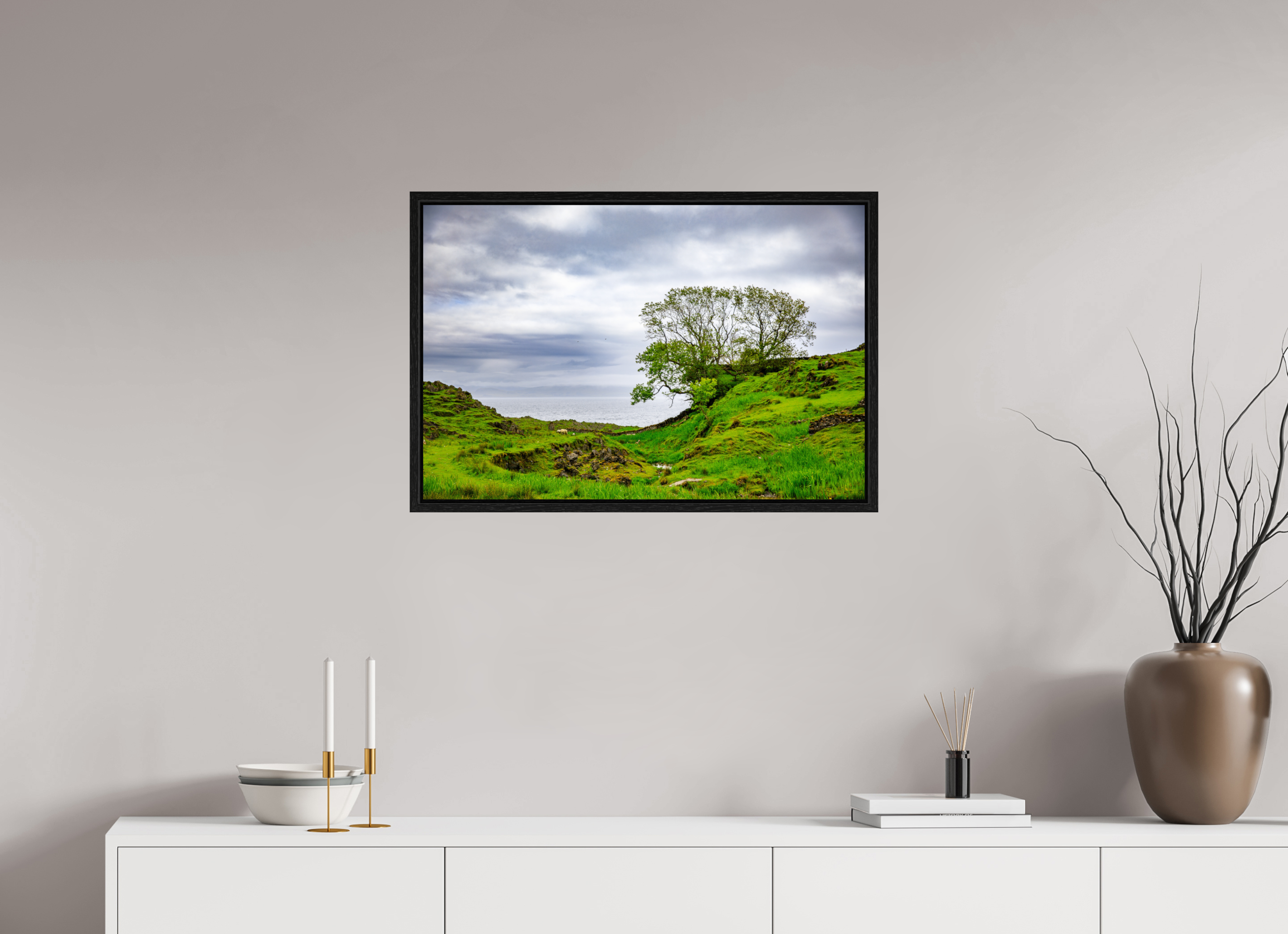 75 x 50 cm, Floater Frame Surviving Tree on the Edge