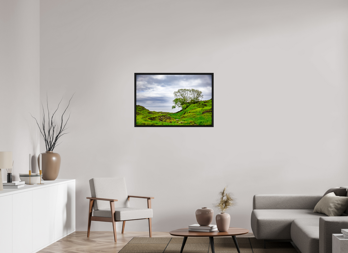 90 x 60 cm, Floater Frame Surviving Tree on the Edge