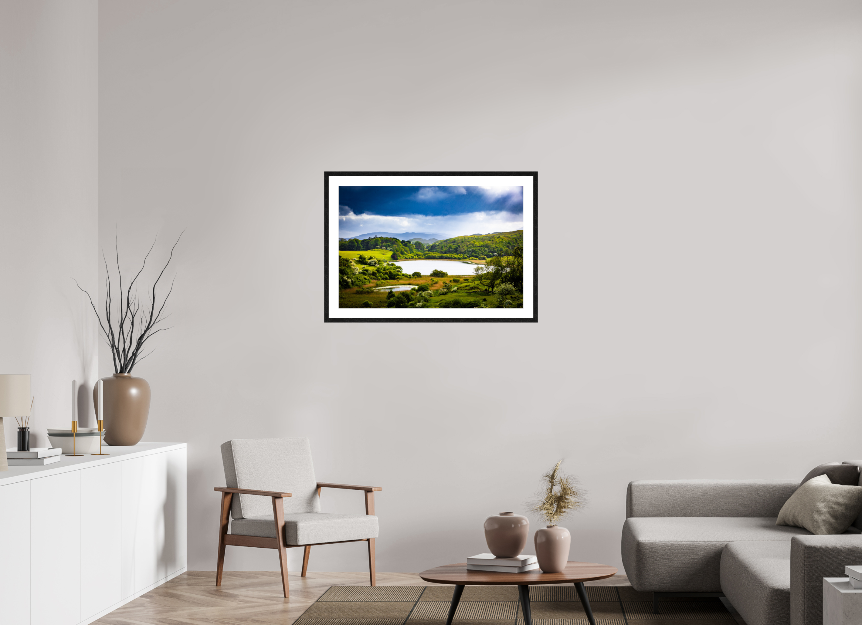 90 x 60 cm, Black Frame Colour Fuji Gloss Light on a Loch