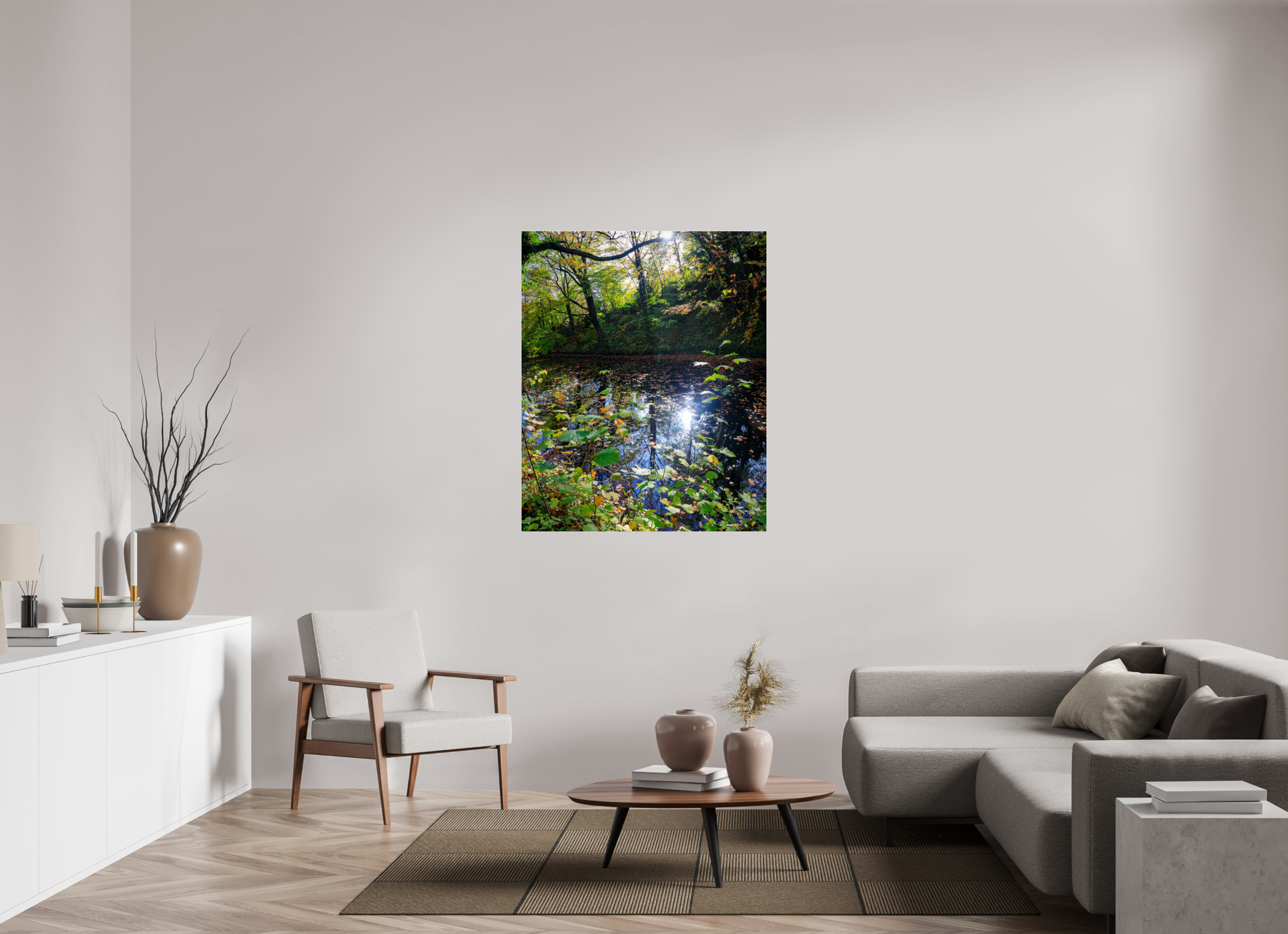 100 x 122,5 cm, Photo Print Under Acrylic Glass Fall on water
