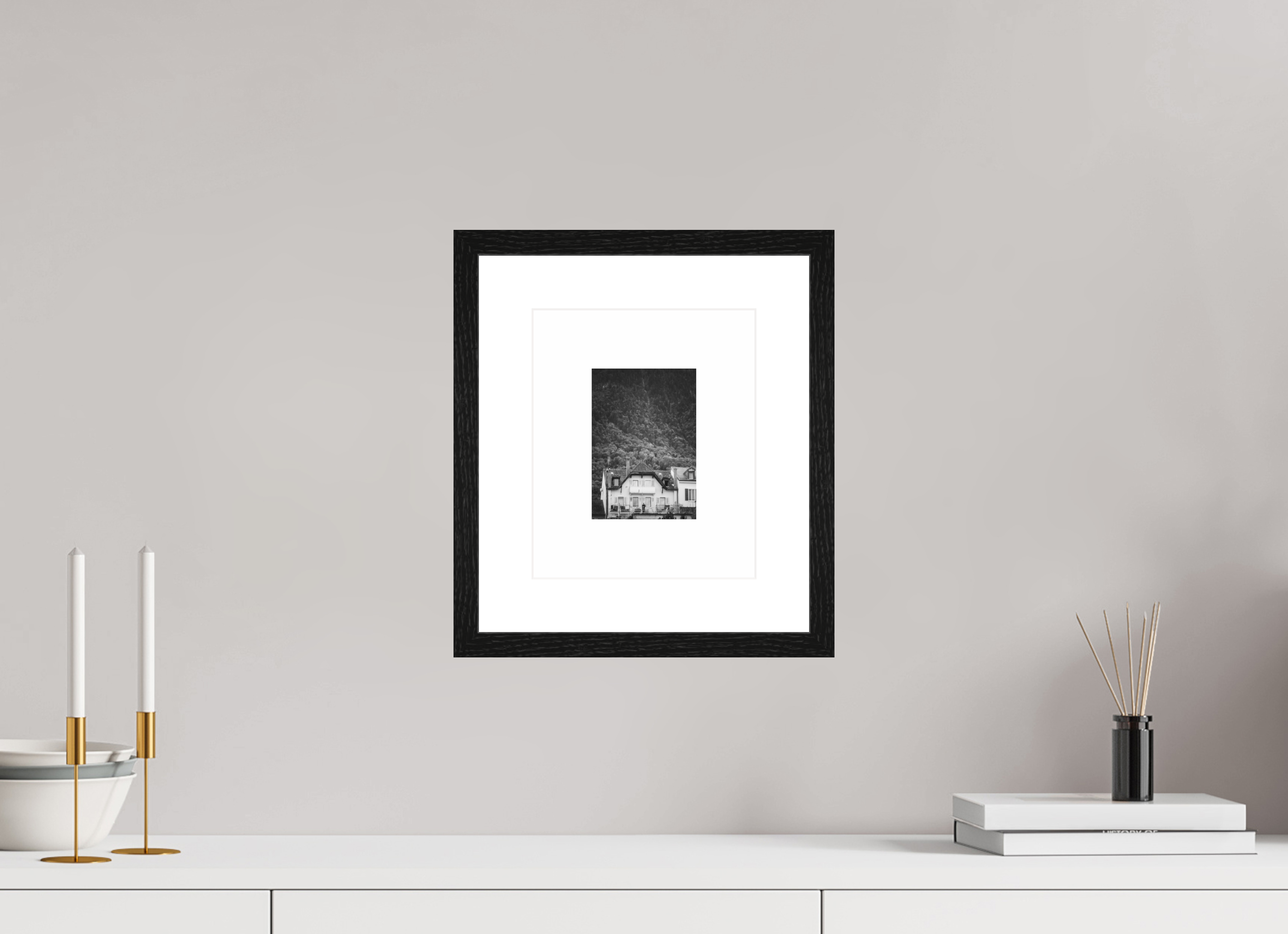 10 x 14 cm, Black thin frame PP5 BW Ilford Small house