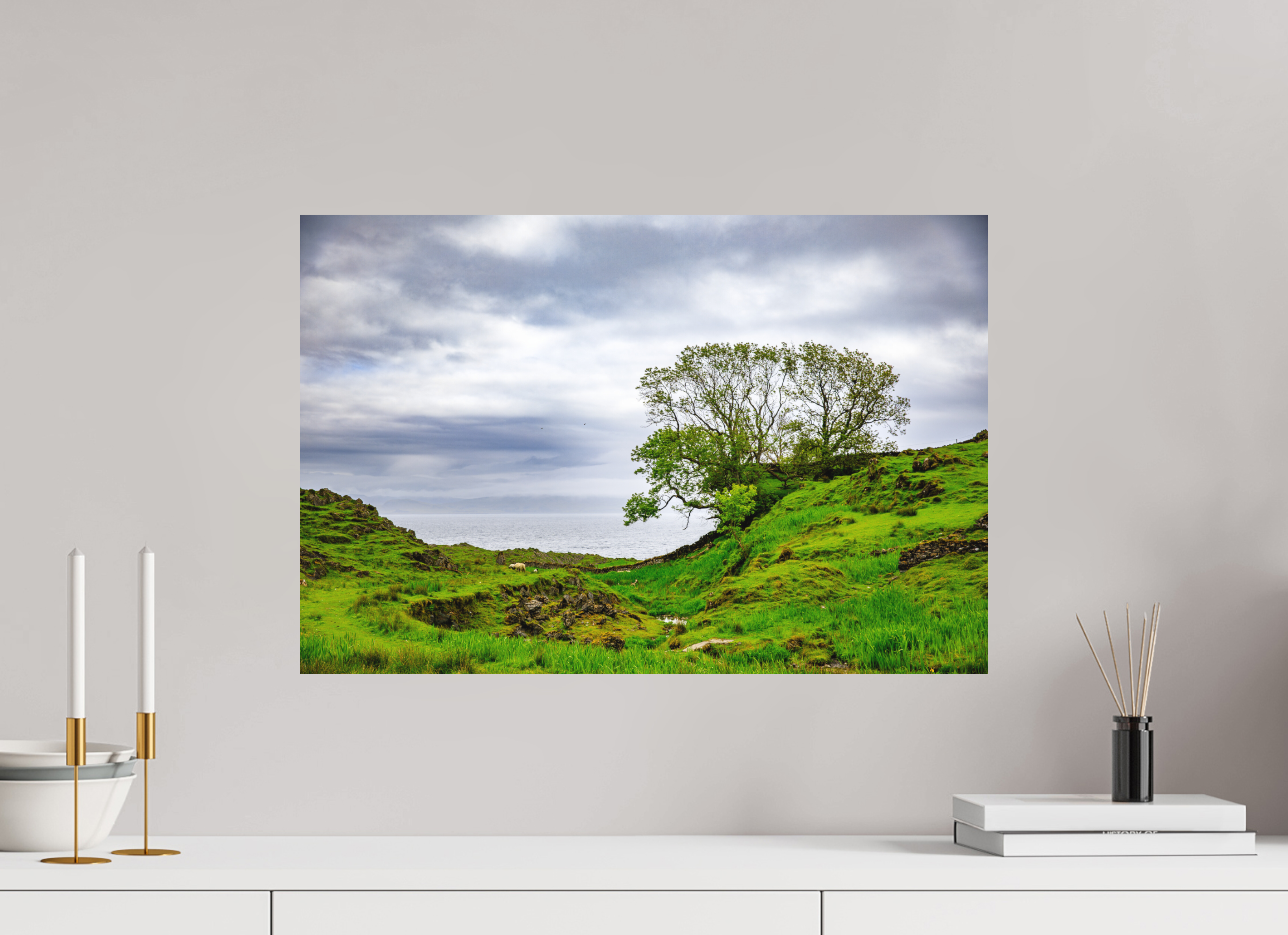 60 x 40 cm, Dibond Alu Colour Mat Surviving Tree on the Edge