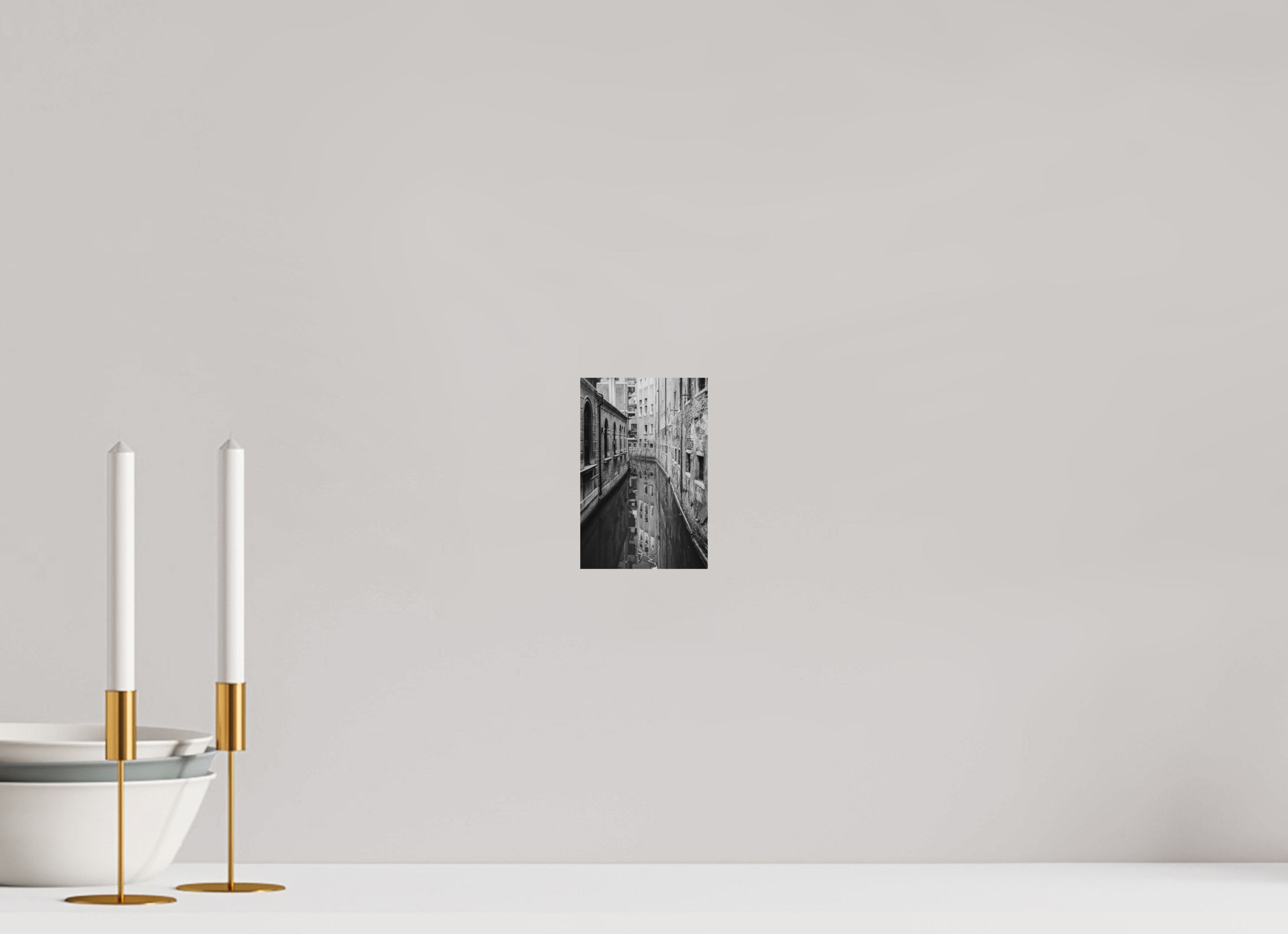 10 x 15 cm, Dibond Alu BW Mat Venice Canal