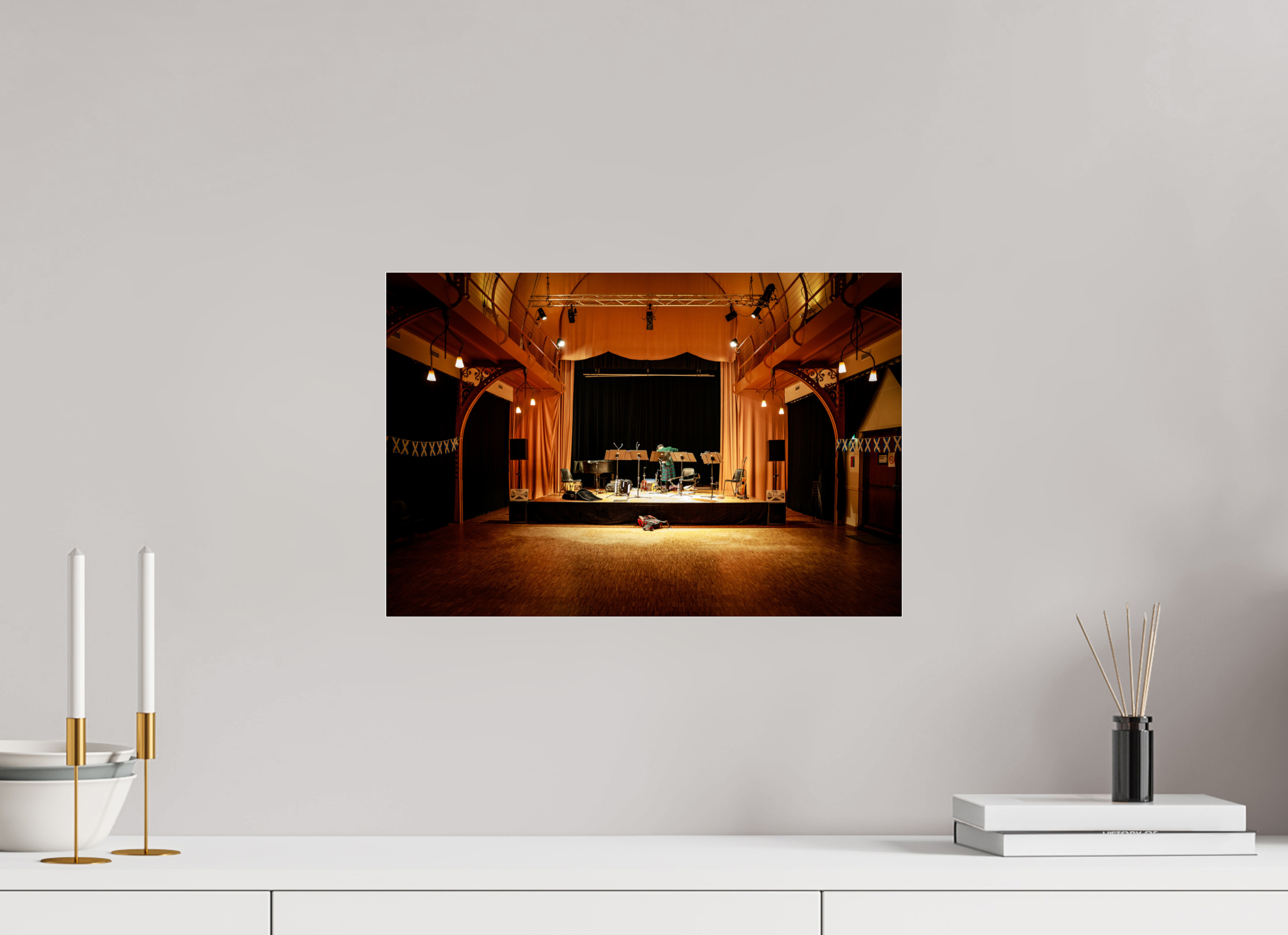 45 x 30 cm, Photo Print Under Acrylic Glass Lonely Musician
