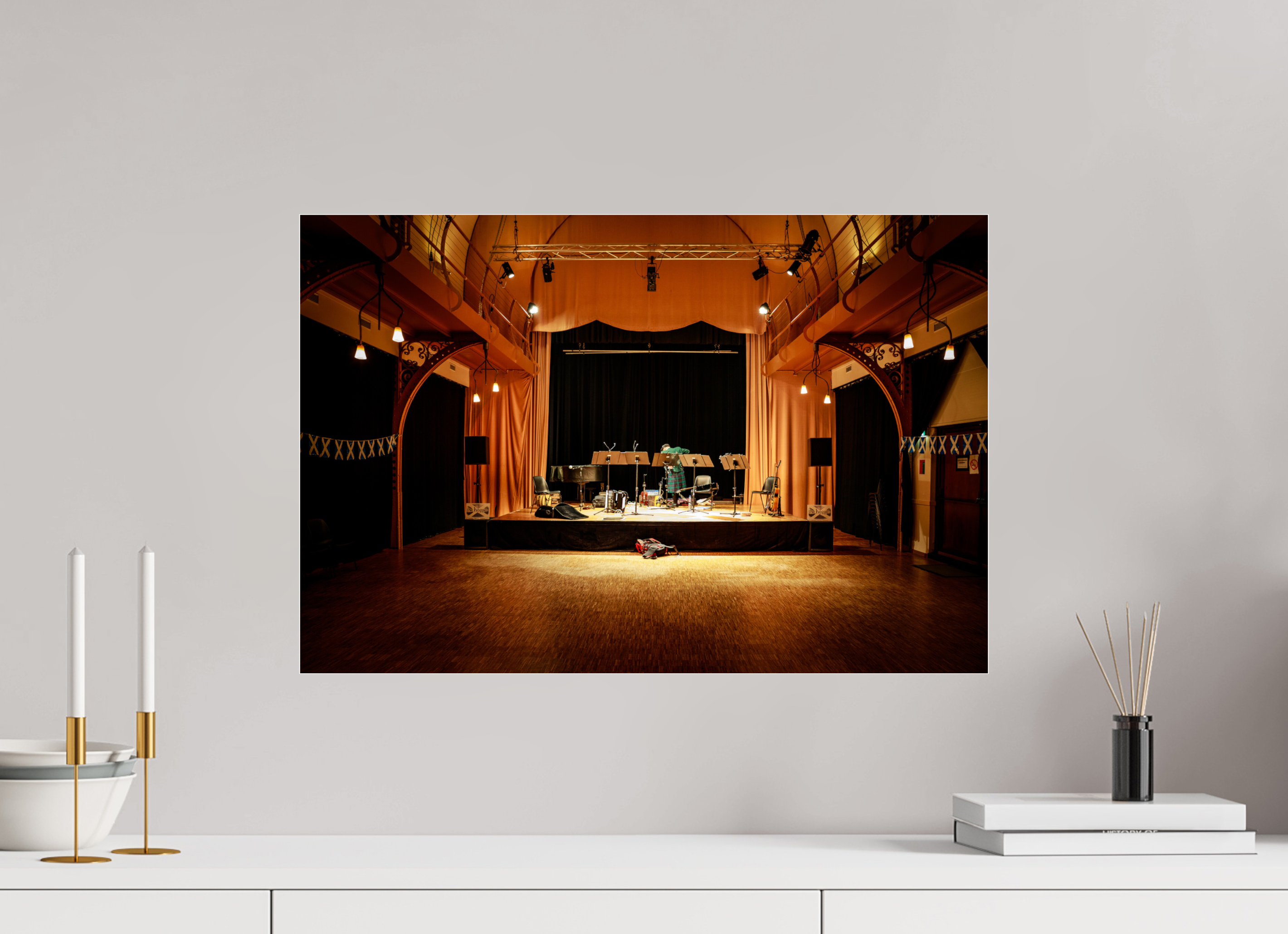 60 x 40 cm, Photo Print Under Acrylic Glass Lonely Musician