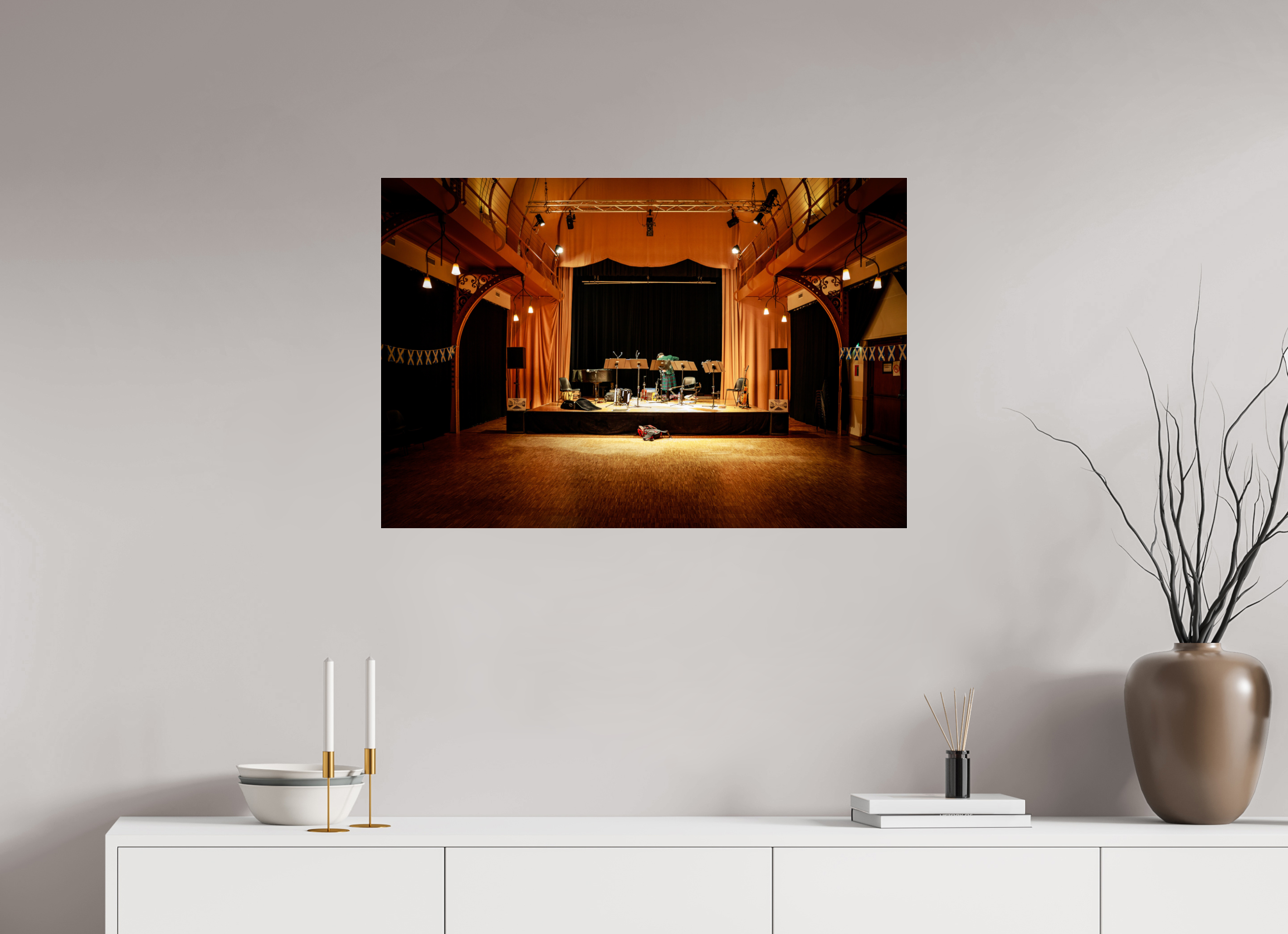 90 x 60 cm, Photo Print Under Acrylic Glass Lonely Musician