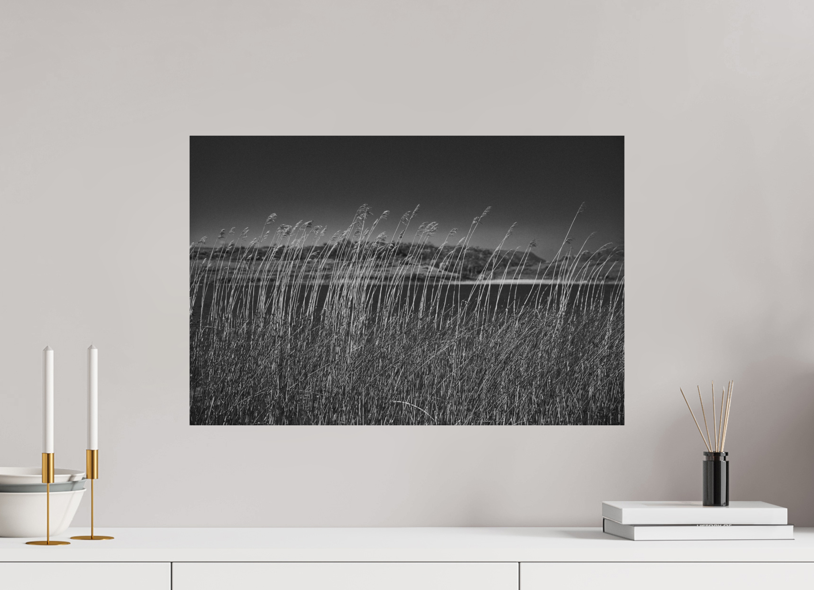 60 x 40 cm, Dibond Alu BW Mat Loch in the Background