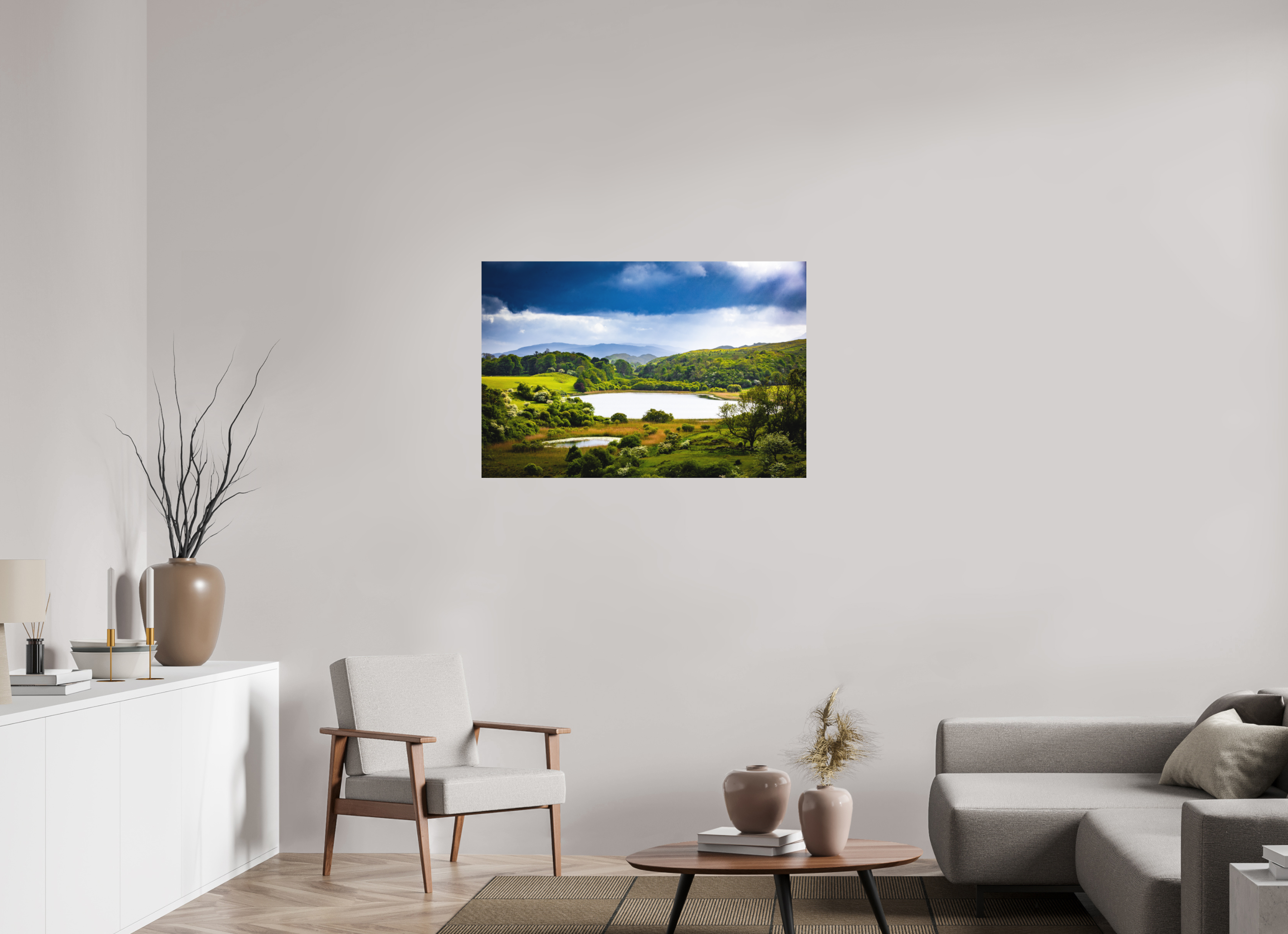105 x 70 cm, Dibond Alu Colour Mat Light on a Loch